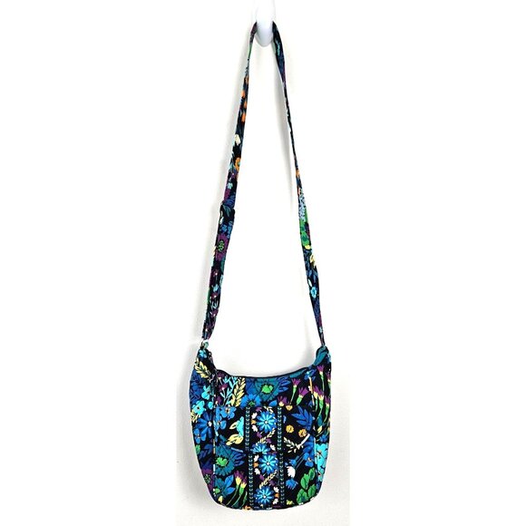 Vera Bradley Floral Quilted Crossbody Bag Colorful Pattern Adj Strap & Zipper - Picture 1 of 10
